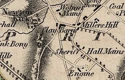 Claybarns on 1812 map